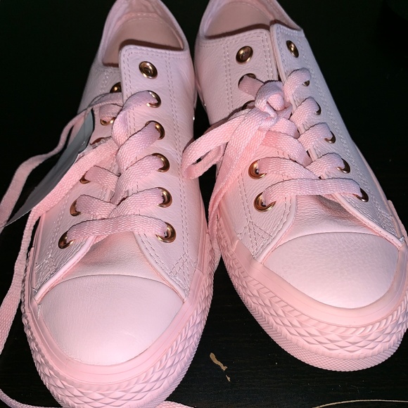 pink leather converse womens